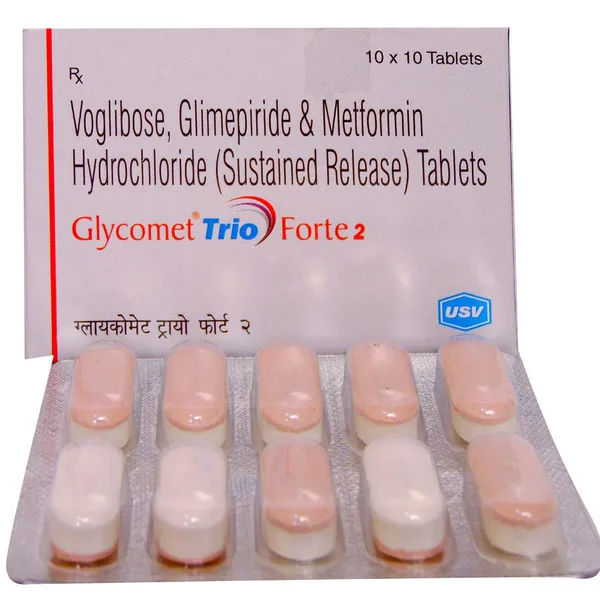GLYCOMET TRIO FORTE 2 TAB 1*10